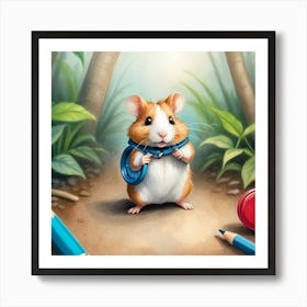 Hamster In The Woods Art Print