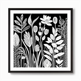 Lion cut inspired Black and white Garden plants & flowers art, Gardening art, Garden 204 Art Print