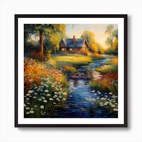 Floral Whispers on the Riverside Art Print