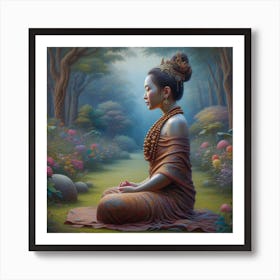 Buddha In The Forest Art Print