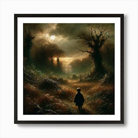 Boy In The Woods Art Print Art Print