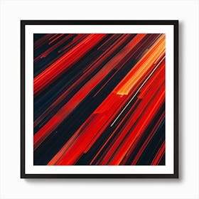 Abstract Red Light Streaks Art Print