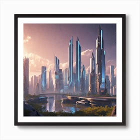 Futuristic Cityscape 176 Art Print