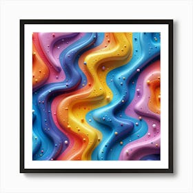 Abstract Colorful Wavy Background 4 Art Print