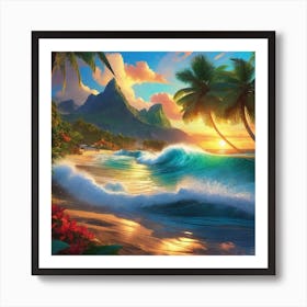 Sunset On The Beach 31 Art Print