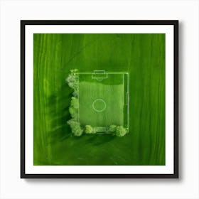 Aerial View Of A Soccer Field Art Print