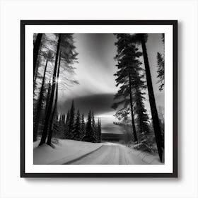 Snowy Road Art Print