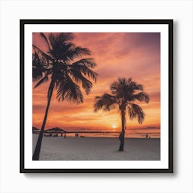 659826 Sunset Time On The Beach Xl 1024 V1 0 Art Print