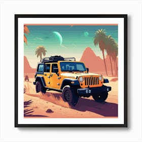 Jeep In The Desert 6 Art Print