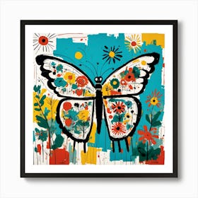 Playful Watercolour Butterfly IV Art Print