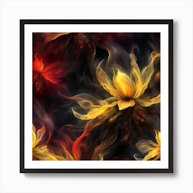 Flowing Flowers Art Print