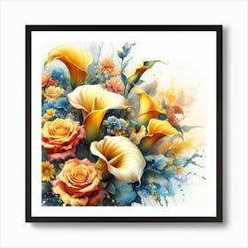 A beautiful and distinctive bouquet of roses and flowers 8 Poster