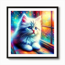 Feline Cat Creative Artwork Illustration 145 Art Print