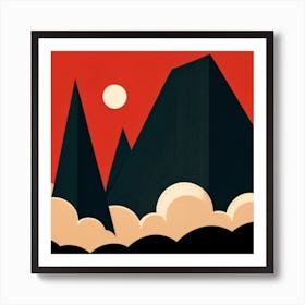 Mountains And Clouds Art Print