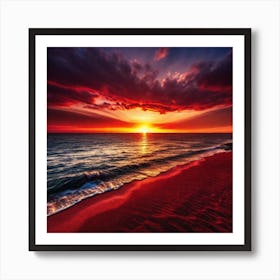 Sunset On The Beach 582 Art Print