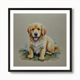 Golden Retriever #cute_dog , #dog , #dogs , #cute_animals Art Print