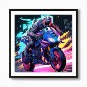 Motorcycle Rider 4 Art Print