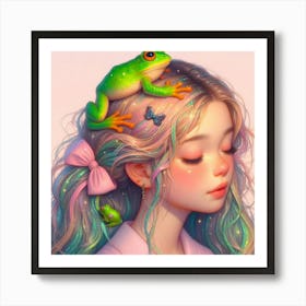 Frog Girl 1 Art Print