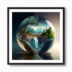 Landscape In A Glass Ball Art Print
