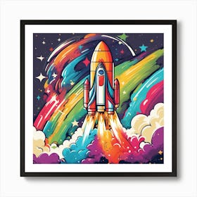 Space Rocket Art Print