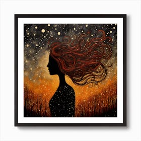 Hair In The Wind 4 Art Print