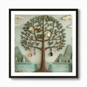 A Wall Art With A Large Tree In The Center The Tre Wghax W4td Q3vn8jlh93g Uba43vb2rumhgvxa3mxitw Art Print