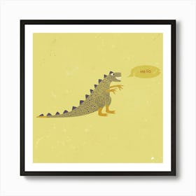 Hello Dinosaur Art Print