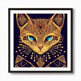 Cat With Blue Eyes Art Print