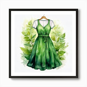 Firefly Eco Friendly Frock Design In Watercolor Illustration 79853 Art Print