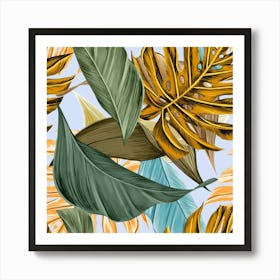 Monstera Palm Leaves Plants Art Print