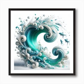 Azure Wave 1 Art Print