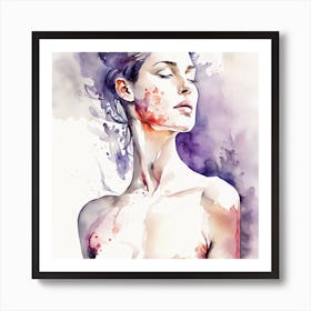 Watercolor  Of A Woman 2 Art Print