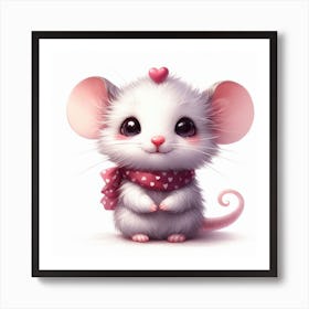 Mouse cub Valentine's day 1 Art Print