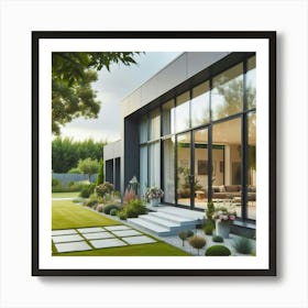 Modern House With Garden Art Print