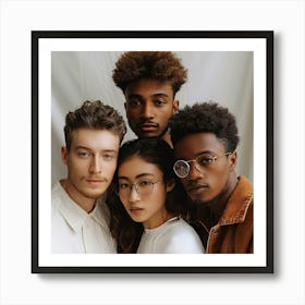Portrait Of A Group Of Young People Art Print