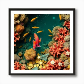 Coral Reef With Fishes 4 Art Print