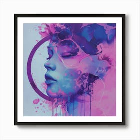 Abstract woman portrait 1 Art Print