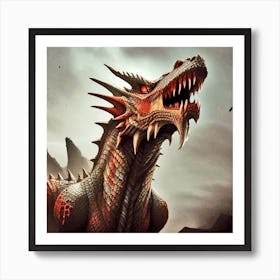 Dragon With Red Eyes Art Print