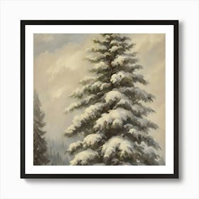 Snowy Pines 1 Art Print