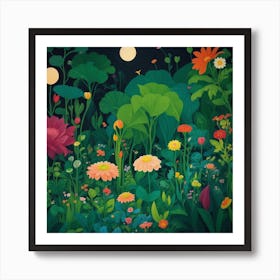 Night In The Garden Art Print