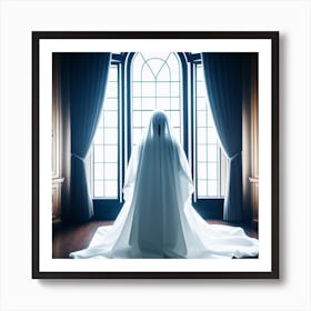 Woman In A White Dress Art Print