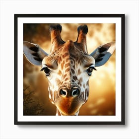 Giraffe Face Art Print