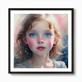 Little Girl With Blue Eyes 1 Art Print