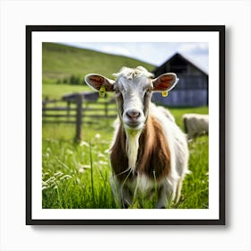 Grass Ecology Pasture Cattle Farmer Tour Tourism Country Rural Green Goat Farm Eco White (8) Art Print