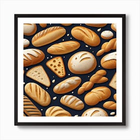 Bread Seamless Pattern 3 Art Print