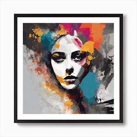 Abstract Of A Woman'S Face Art Print