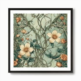 Vines And Flowers Poster