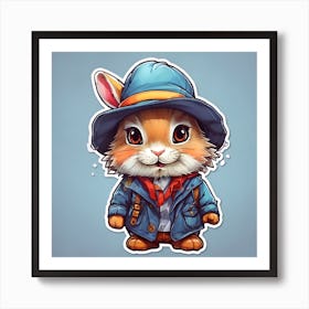 Rabbit In A Hat Art Print