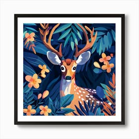 Deer In The Forest 1 Art Print