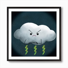 Angry Cloud Square Art Print